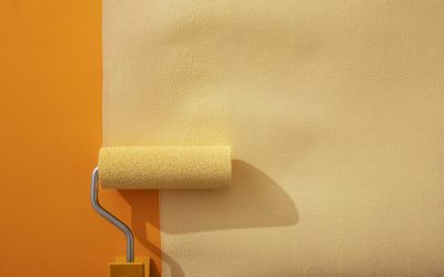 assortment-painting-items-with-yellow-paint